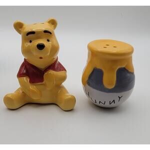 Winnie The Pooh Bear With Honey Pot Salt & Pepper Shakers